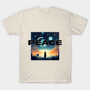 inspirational Peace: Cat Lover's Classic Design T-Shirt